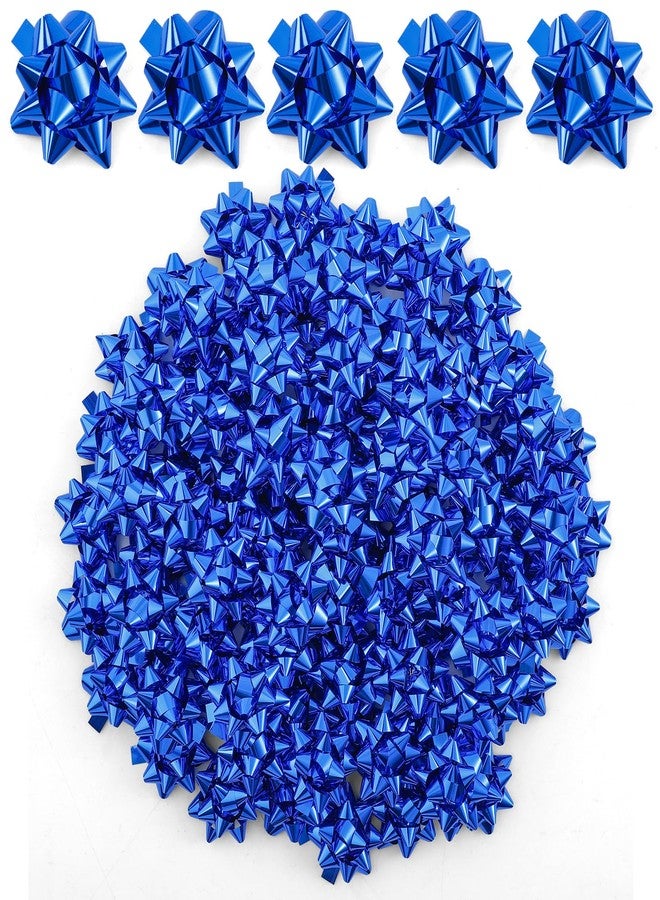 Extrapins 100 Pcs Mini Christmas Gift Bows, 1 Inch Blue Small Star Bow, Adhesive Present Bows for Christmas, Holiday, Party Decorations, DIY Crafts, Wrapping Presents and Gifts - Image 1